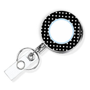 Polka Dot Art employee name tag holder - BADR466B - Variation Image, showing The Design(s) You Can Choose From. Created By Terlis Designs.