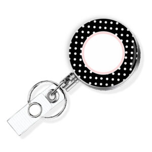 Polka Dot Art employee name tag holder - BADR466D - Variation Image, showing The Design(s) You Can Choose From. Created By Terlis Designs.