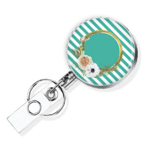Striped Print RN badge reel - BADR473A - Variation Image, showing The Design(s) You Can Choose From. Created By Terlis Designs.