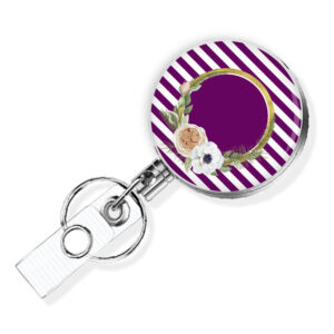 Striped Print RN badge reel - BADR473B - Variation Image, showing The Design(s) You Can Choose From. Created By Terlis Designs.