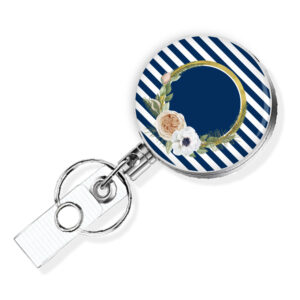 Striped Print RN badge reel - BADR473D - Variation Image, showing The Design(s) You Can Choose From. Created By Terlis Designs.