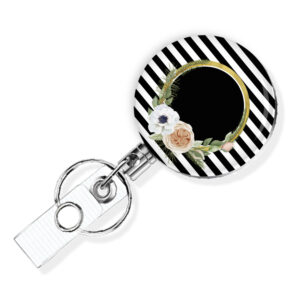 Striped Print RN badge reel - BADR473E - Variation Image, showing The Design(s) You Can Choose From. Created By Terlis Designs.