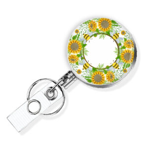 Sunflower name tag holder - BADR462B - Variation Image, showing The Design(s) You Can Choose From. Created By Terlis Designs.