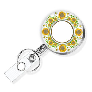 Sunflower name tag holder - BADR462D - Variation Image, showing The Design(s) You Can Choose From. Created By Terlis Designs.