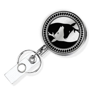 Yin Yang retractable badge clip gift - BADR418S2A - Variation Image, showing The Design(s) You Can Choose From. Created By Terlis Designs.