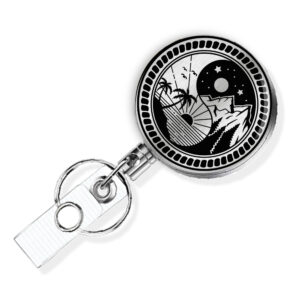 Yin Yang retractable badge clip gift - BADR418S3E - Variation Image, showing The Design(s) You Can Choose From. Created By Terlis Designs.