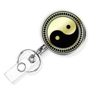 Yin Yang retractable badge reel - BADR418G2D - Variation Image, showing The Design(s) You Can Choose From. Created By Terlis Designs.