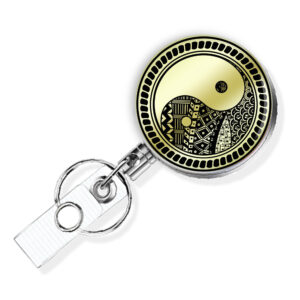 Yin Yang retractable badge reel - BADR418G2E - Variation Image, showing The Design(s) You Can Choose From. Created By Terlis Designs.