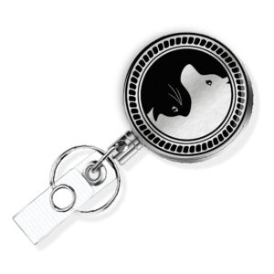 Yin Yang retractable badge reel - BADR418S2B - Variation Image, showing The Design(s) You Can Choose From. Created By Terlis Designs.