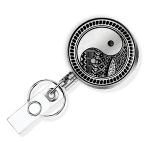 Yin Yang retractable badge reel - BADR418S2E - Variation Image, showing The Design(s) You Can Choose From. Created By Terlis Designs.