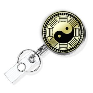 Yin Yang retractable name tag holder - BADR418G3A - Variation Image, showing The Design(s) You Can Choose From. Created By Terlis Designs.