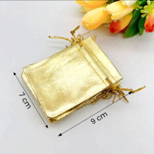 Gold gift bags with measurements 7 x 9 cm