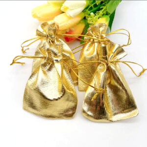 Wedding Gift Packaging, gold fabric pouches